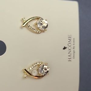 Faux diamond earrings new beautiful gold earrings